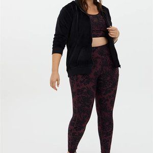 TORRID RED & BLACK FLORAL WICKING ACTIVE LEGGING